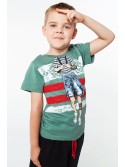 Boy\'s T-shirt with print, green NDZ4461 - Online store - Boutique